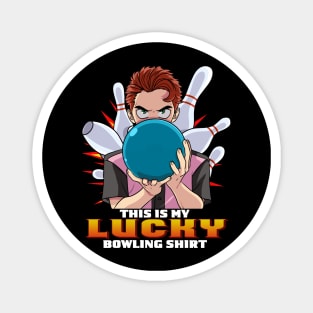 This Is My Lucky Bowling Shirt Funny Bowler Dad Gift Magnet